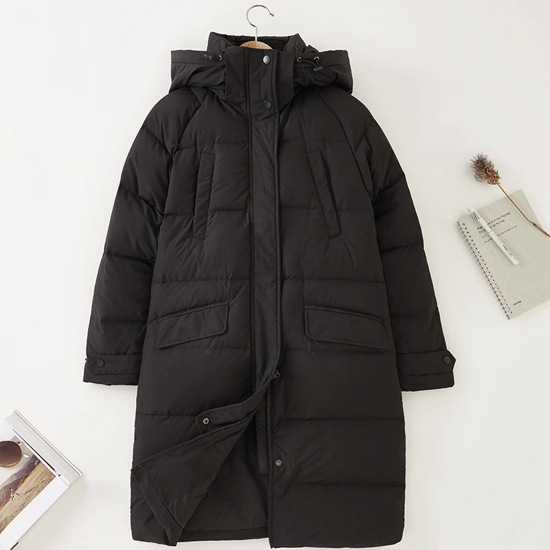 

JCHB 2021 Women's Down Jacket Winter Coat Female Jacket Fashion Women Clothes Hooded Long Casaco Feminino Inverno DR93228 Pph11