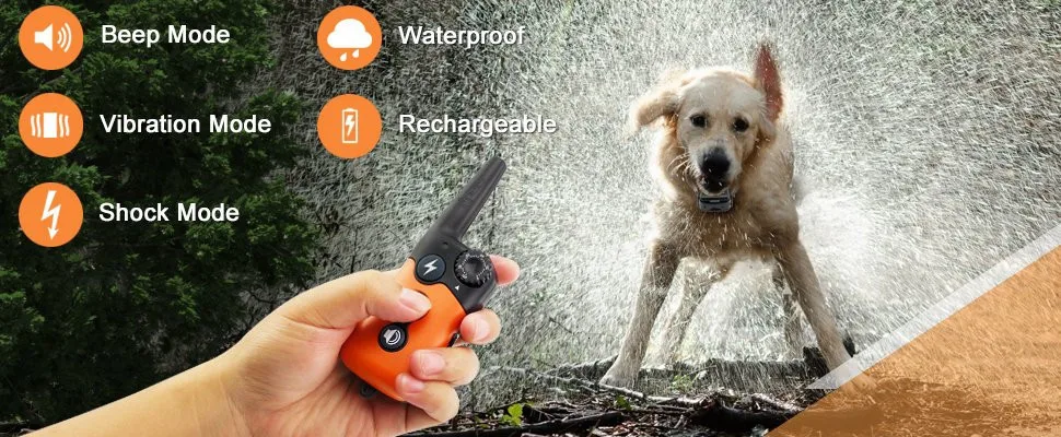 Ipets Pet619-1 водонепроницаемый и Перезаряжаемый электрический ошейник для собак всех размеров с шоком 300 м дистанционный тренировочный ошейник