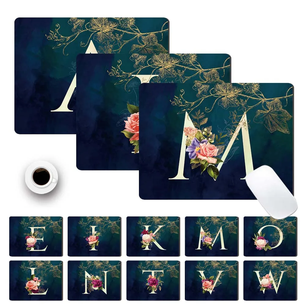 

Anti-slip Durable PU Leather Computer Mouse Pad Flower And Letter Pattern Waterproof Mouse-pad Game Mouse Mat