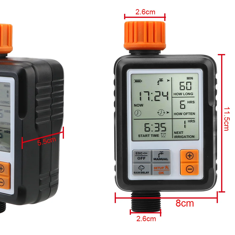 

Automatic Digital Irrigation Timer Watering Controller System Watering Device Waterproof Large Screen For Garden Lawn