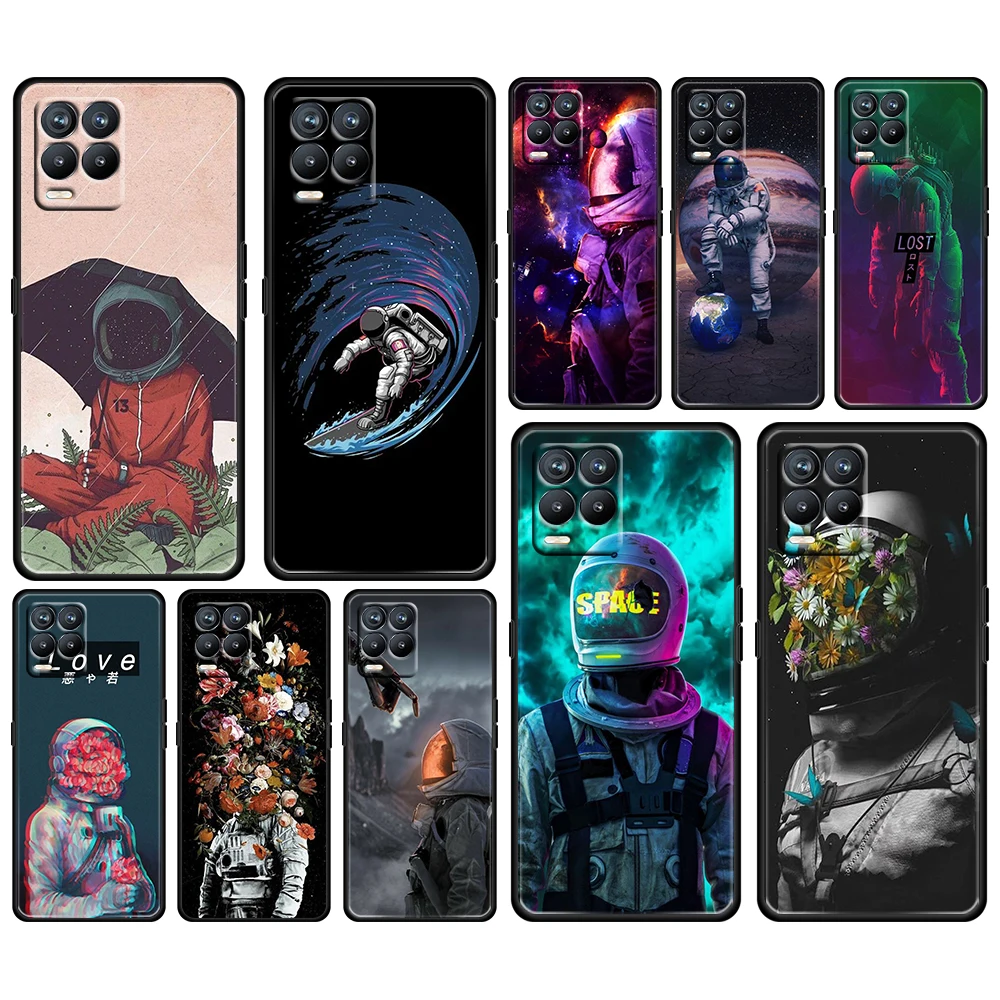 

Planet Astronau For OPPO Realme Narzo 30 20 8 8i 7 6 5 3 2 Pro Global 5G Soft TPU Silicone Black Phone Case Cover