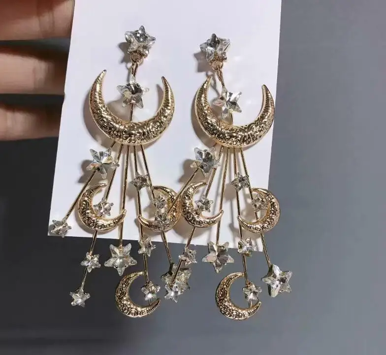 Dream Star Moon длинные серьги в отпускном стиле длинные серьги Шикарные Аксессуары для ушей