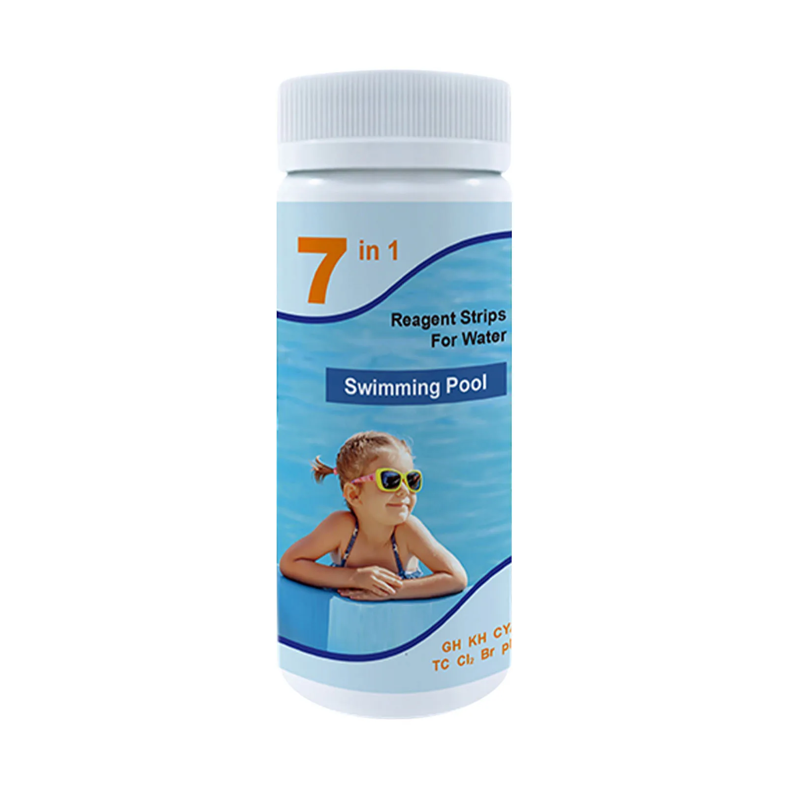 

50PC Swimming pool water quality test paper 7 in 1 hardness/alkali/chlorine/cyanuric/acid/residual chlorine/PH value test paper