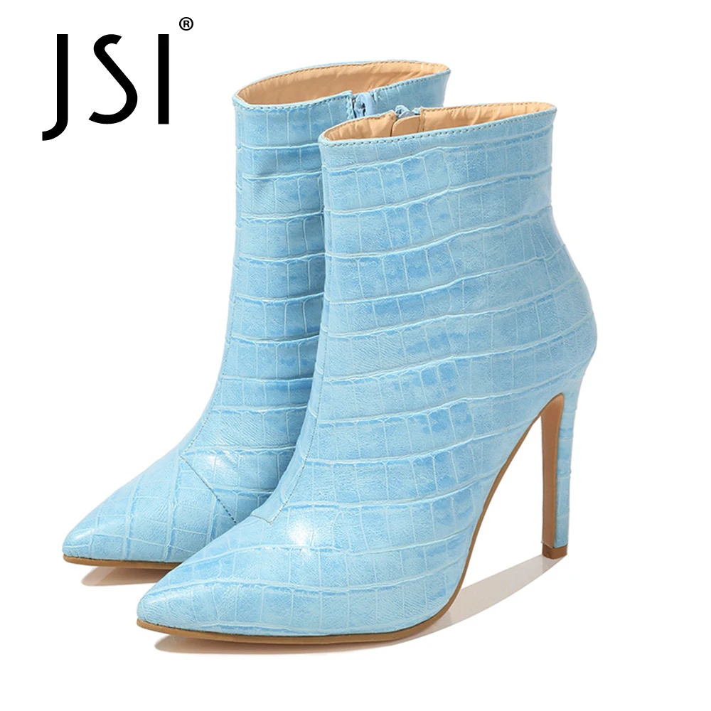 

JSI/женские ботильоны; Элегантная обувь с узором из камней; Большие размеры 35-42; Бархатные сексуальные женские сапоги на тонком каблуке 10 см; Ц...