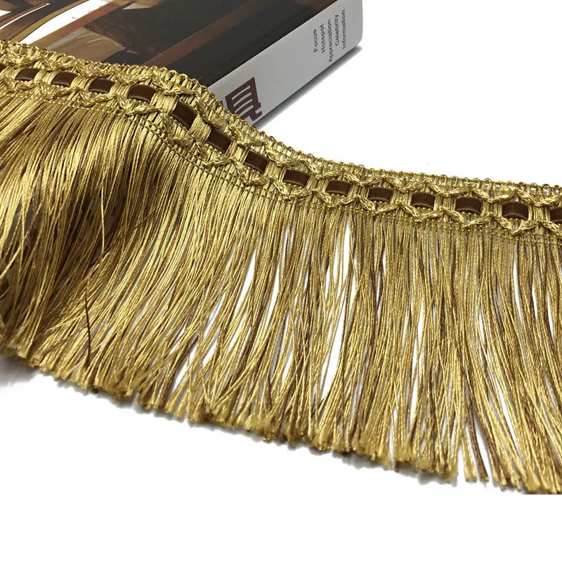 

2 meters Curtain Tassel Fringe Trimming Braid Trim 11cm Gold Tassels Upholstery DIY Luxury Accessories Decorated