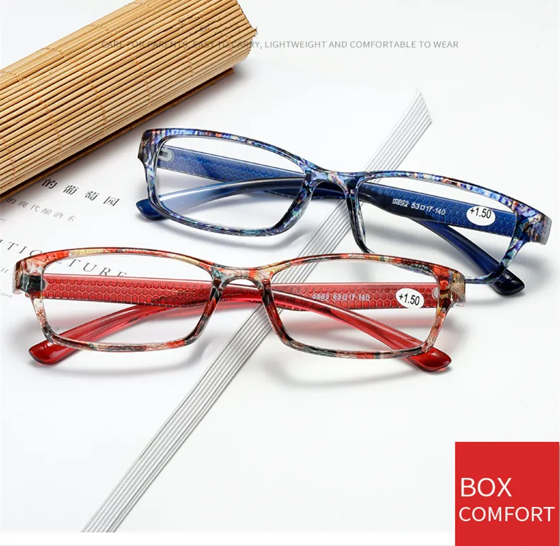 Vintage Floral Frame Reading Glasses Men's Women's Brand Design Rectangular Glasses Presbyopic Glasses Diopter Magnifying Glass