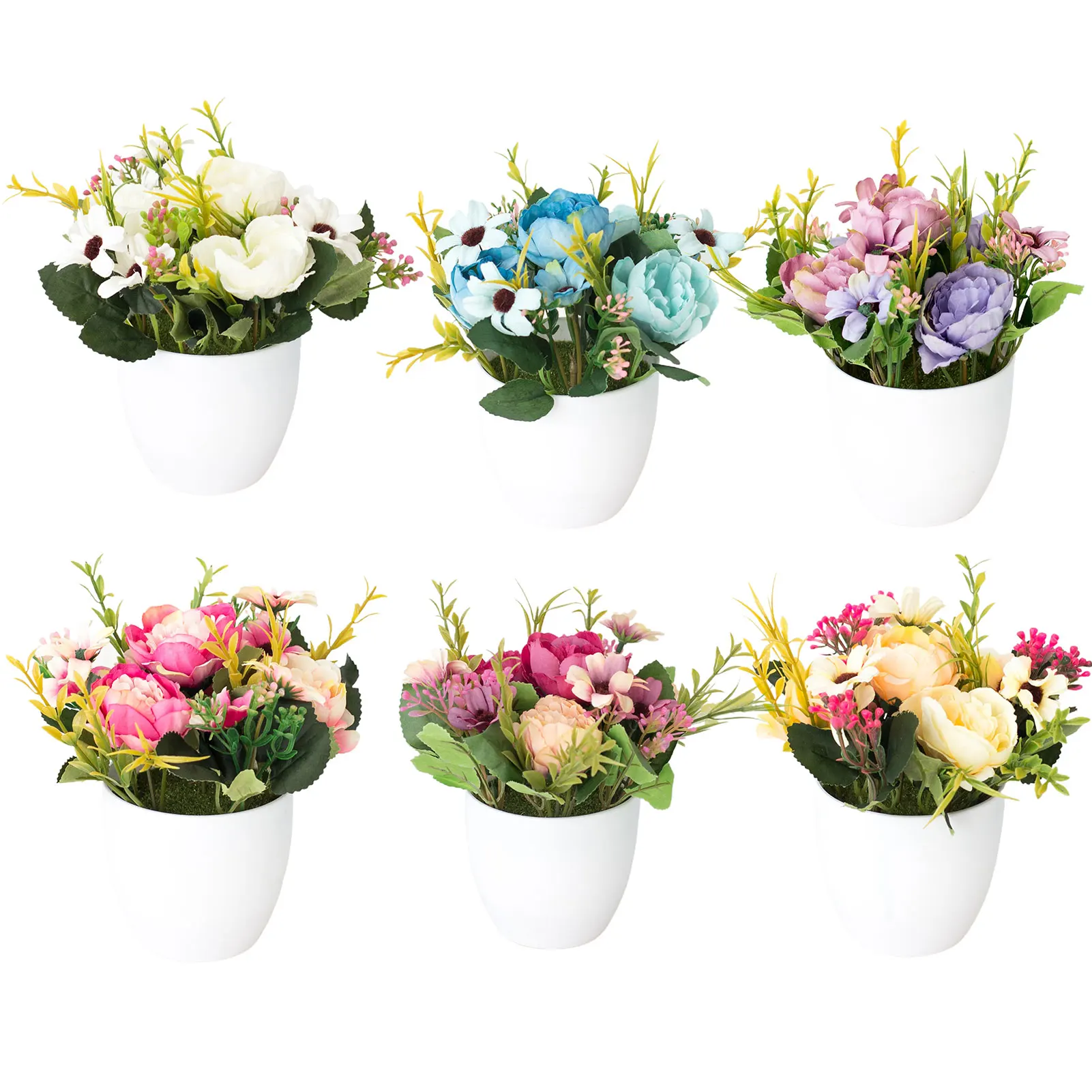 Искусственный цветок пиона бонсай реалистичное зеленое растение украшение для