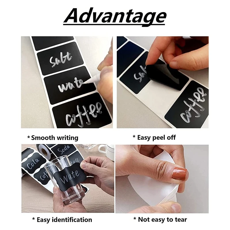 

Chalkboard Labels ,Erasable Reusable Rectangle Blackboard Stickers with 1 Liquid Chalk Pen,150 Pieces