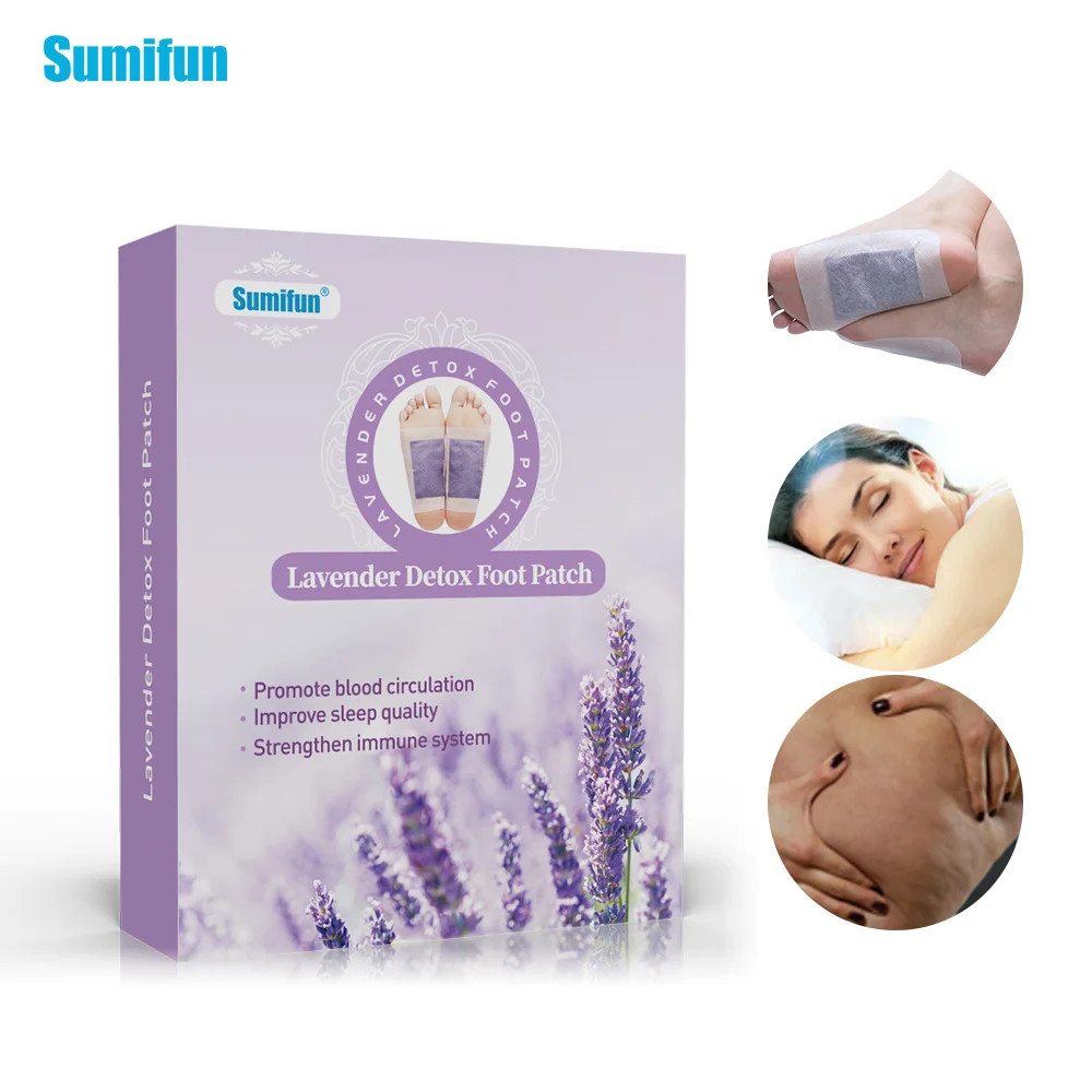 

Sumifun 12Pcs in One Box Detox Lavender Essential Oil Bamboo Vinegar Foot Patch Removing Toxins Foot Cleaning Plaster K03601