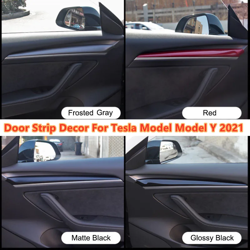 New Car Door Decoration Sticker Protection Strip Matte Black Carbon Fiber ABS For Model Y Model 3 2021 New Car Door Decoration Sticker Protection Strip Matte Black Carbon Fiber ABS For Model Y Model 3 2021