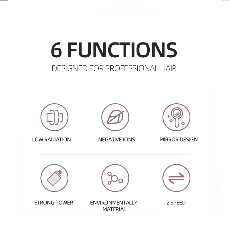 Профессиональный фен для волос с отрицательными ионами щетка сушки