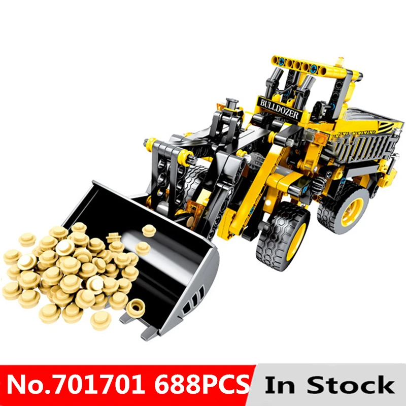 DIY техника экскаватор колеса наборы погрузчиков модель строительные блоки серии