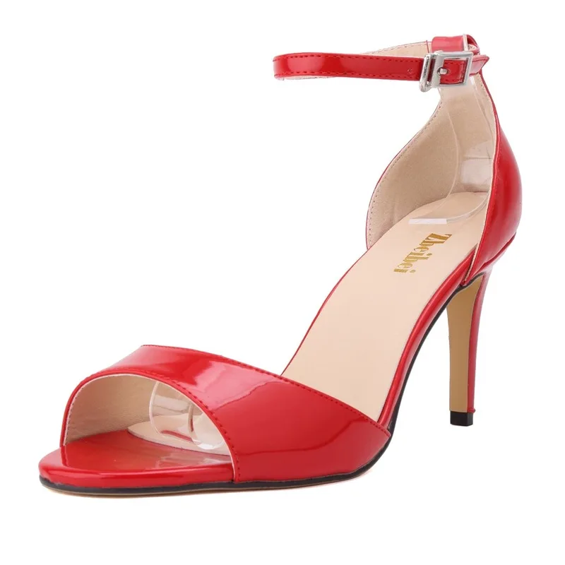 

Лидер продаж 2020 летние Стиль пикантные женские сандалии на высоком каблуке круглый носок Лакированная кожа обувь на платформе, высоком тон...