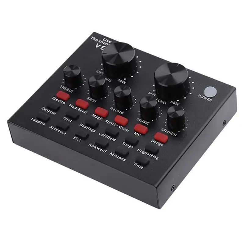 Внешняя звуковая карта VKTECH V8 с USB 112 видов электрического звука + 18 звуковых