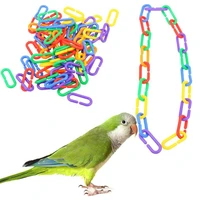 100pcs parrot c clip toy plastic c link hook chain toys for african grey conure cockatiel colorful parrot hook link bird toys