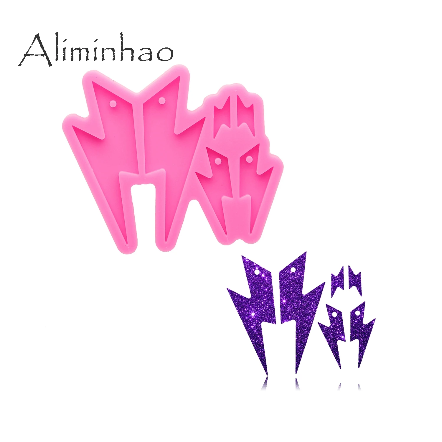 DY1006 блестящих в форме молнии формы серег заклепки эпоксидной смолы ювелирные