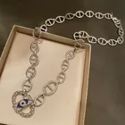 Женское Ожерелье глаза дьявола, короткая цепь в стиле хип-хоп, чокер в стиле панк, Модная бижутерия, колье, хороший подарок для женщин Zk35