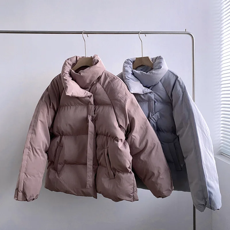 

2021 зимняя хлопковая стеганая куртка для отдыха с длинным рукавом, Женская Корейская куртка большого размера, Студенческая Короткая Толстая...