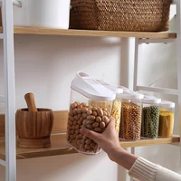 transparent sealed tank food storage container kitchen refrigerator multigrain cereals plastic container storage jars with lids