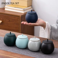 chinese tradition pottery tea caddy travel tea bag sealed jar coffee canister kitchen spice candy containers home storage tank