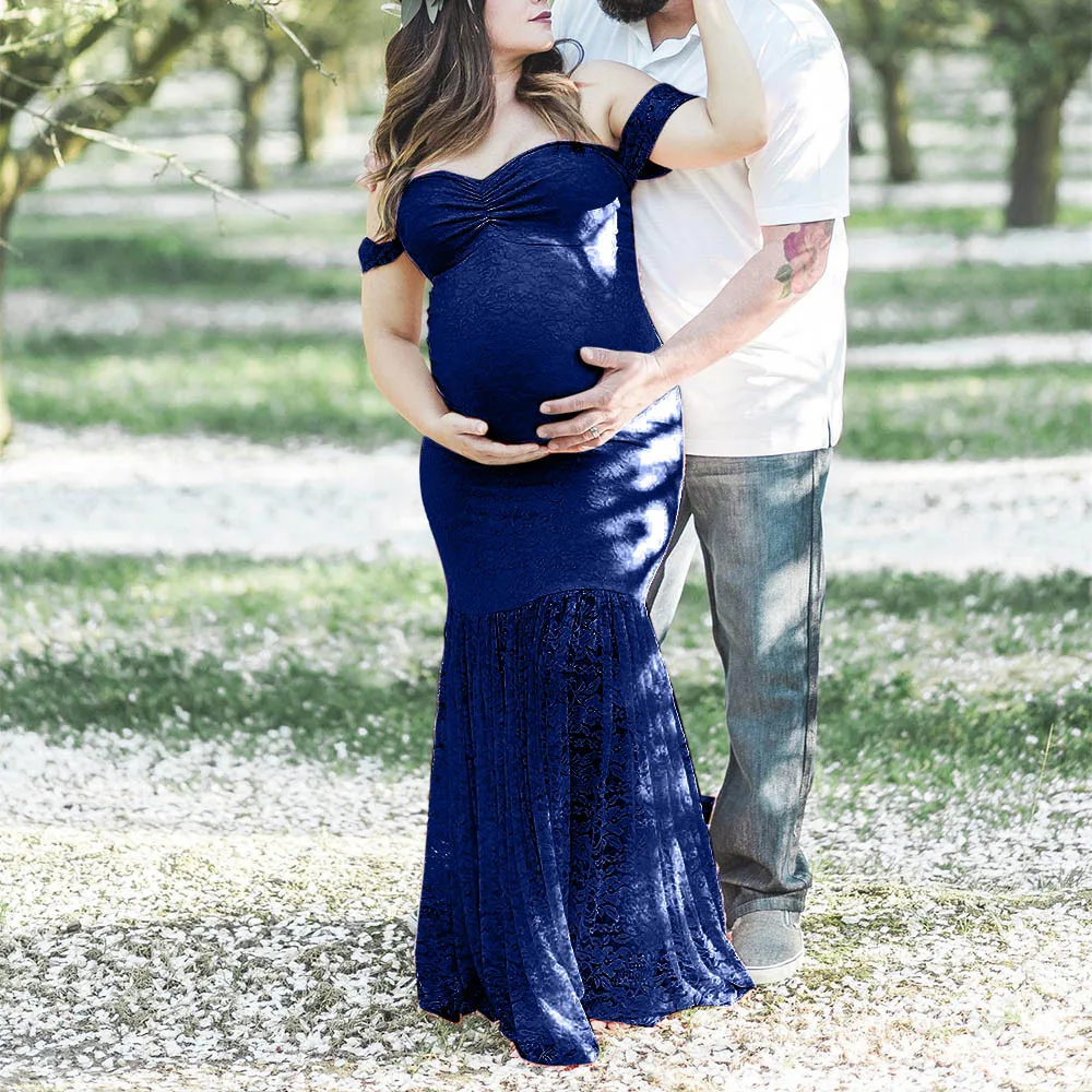 Новинка Элегантное кружевное платье для беременных Реквизит фотосессии Длинные