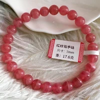 natural red rose rhodochrosite gemstone crystal 7mm clear round beads stretch bracelet women rhodochrosite jewelry aaaaa