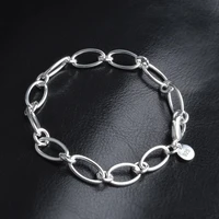 silver plated fashion hand chain bangles bracelet womens korean style simple romantic party lovers jewelry anniversary gift