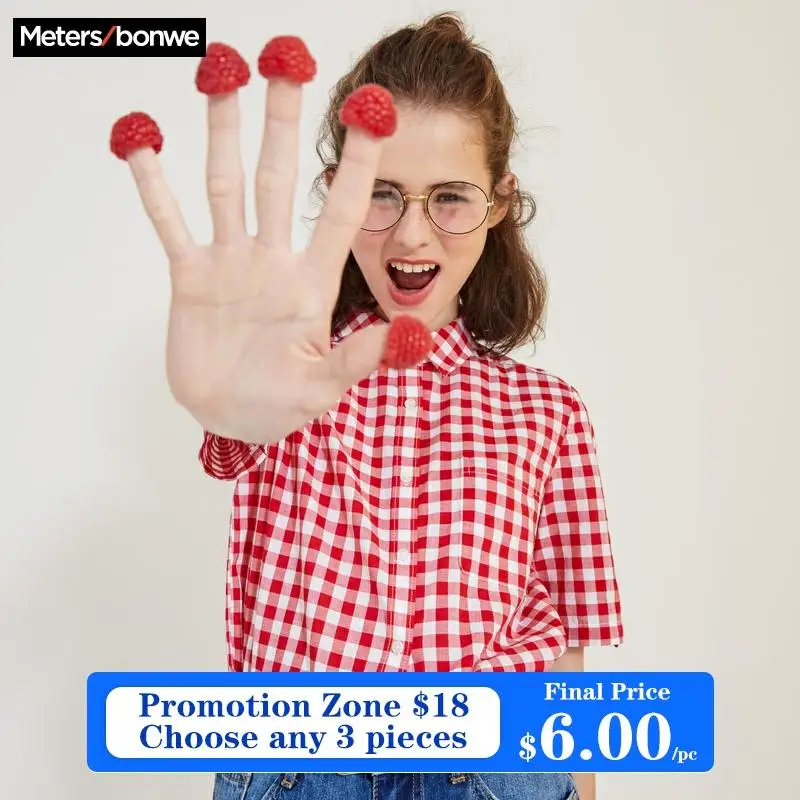 Metersbonwe Новая летняя рубашка с короткими рукавами женская блузка Базовая