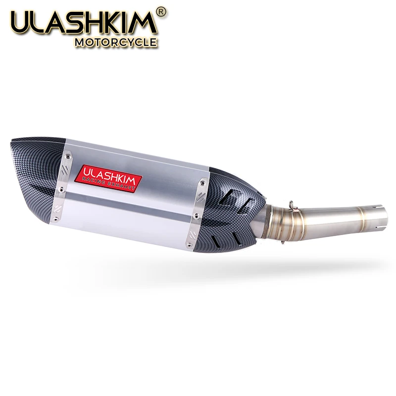 

Motorcycle Exhaust Muffler Pipe Link Pipe Carbon Fiber Exhaust Slip on Escape FOR HONDA NC700 NC700S NC750 NC750X 2012-2017