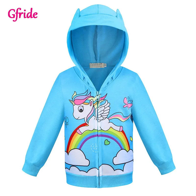 

Толстовки для девочек, мультяшное пальто, радужная пони, весенние повседневные толстовки для девочек, куртка с длинным рукавом, детские пал...