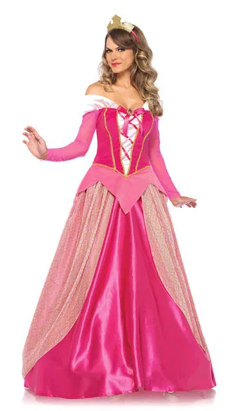 Pink Dress Headwear Fairy сказочная Аврора платье принцессы для женщин с длинным рукавом Спящая красавица принцесса костюм для взрослых на Хеллоуин праздничное нарядное платье - Цвет: Pink Dress Headwear