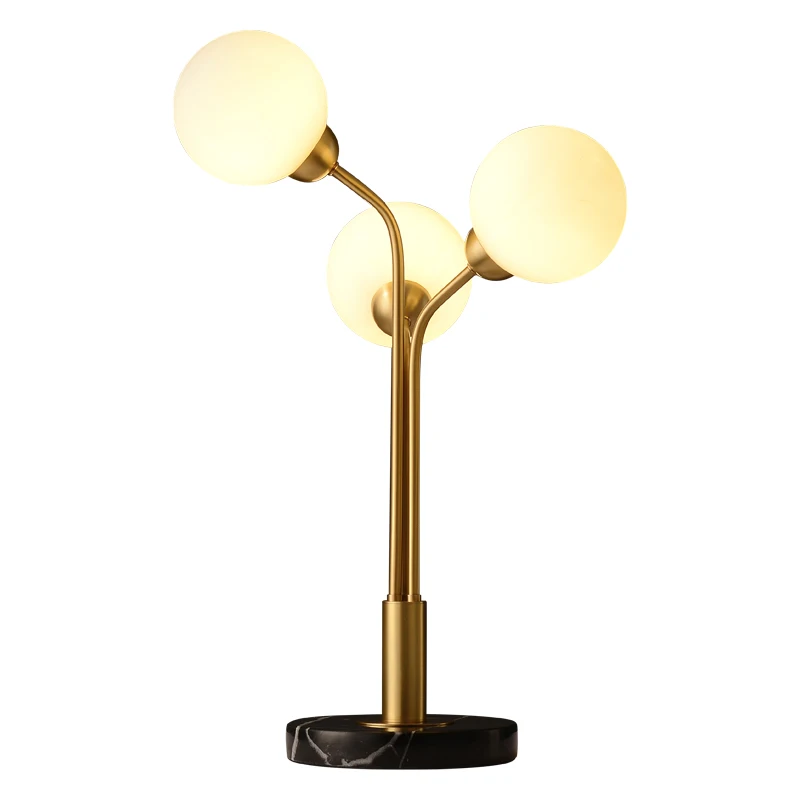 

MOMODA Bedside Table Lamps Luxury Brass Glass Lightings for Bedroom Living Room Decoration G9 220V Modern Table Lights Fixtures