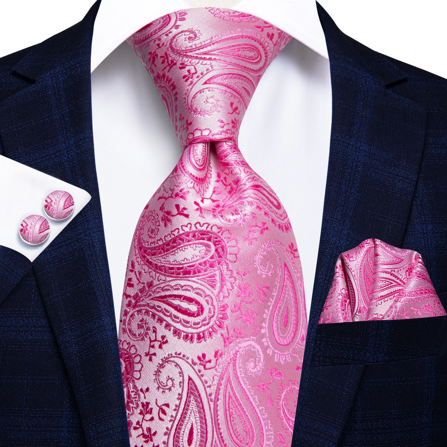 Hi-Tie персиковый розовый однотонный Шелковый Свадебный галстук для мужчин подарок