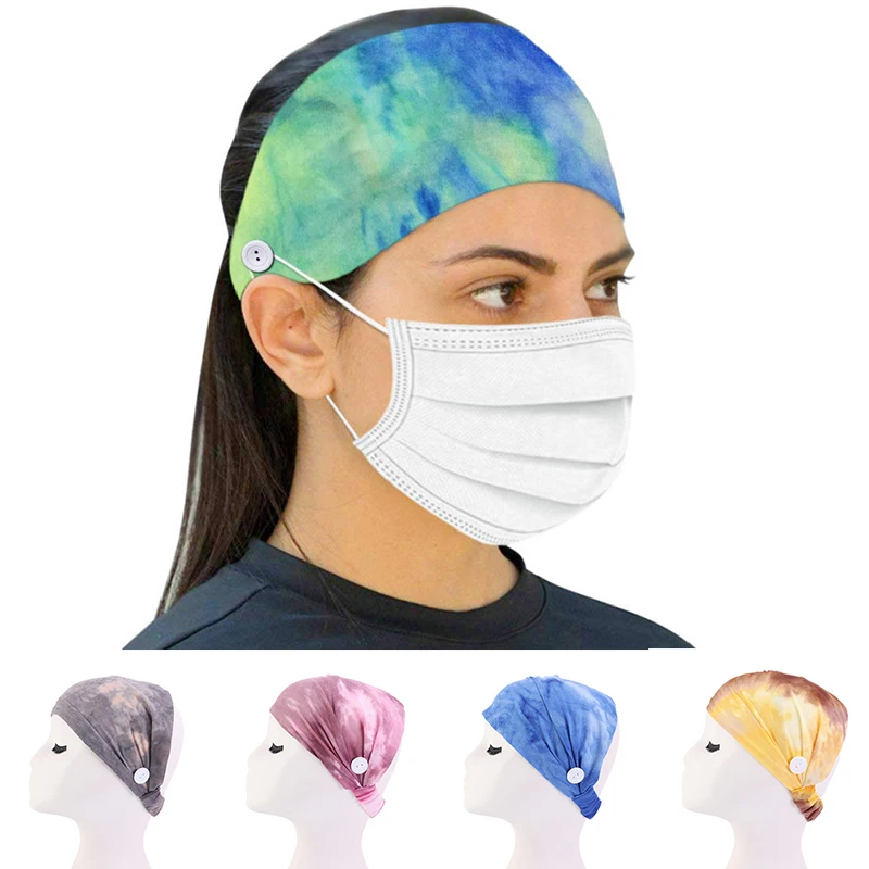 

Tie Dye Hairband Button Headband Turban Headwrap Hair Accessory Anti-leak Headband Hairband Elastic Hair Band Wide Headband