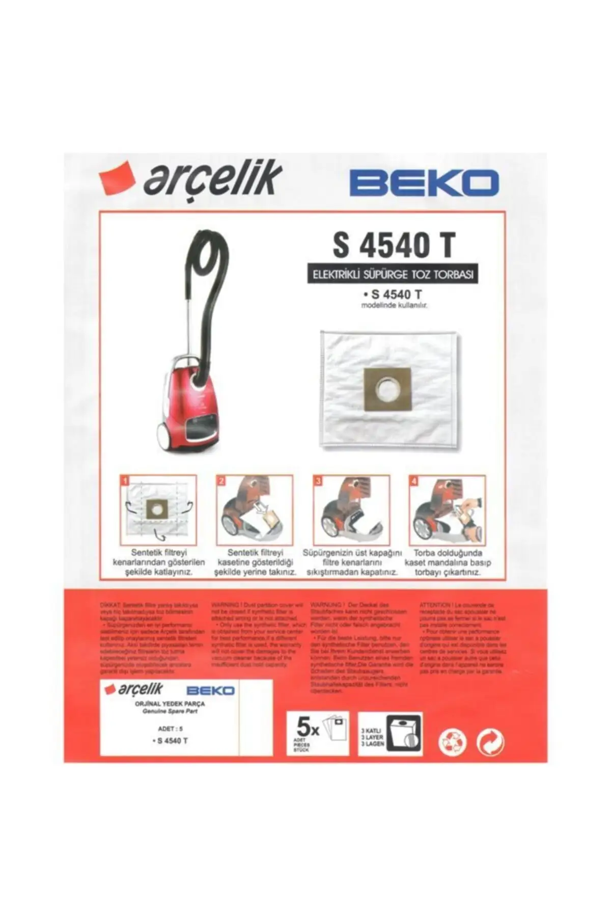

MHK Parts S 4540 T Vacuum Cleaner Dust Bag