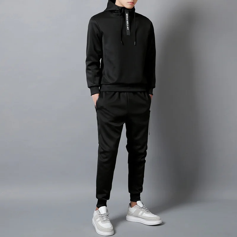 Осенний свитер Модный корейский однотонный Повседневный тонкий с капюшоном и