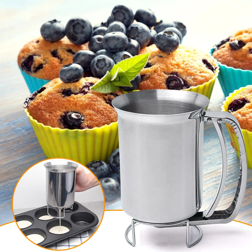 

Дозатор для теста, Ручной сепаратор теста, дозатор теста из нержавеющей стали для блинов, муки, теста, муки, теста, воронка, кухонные инструме...