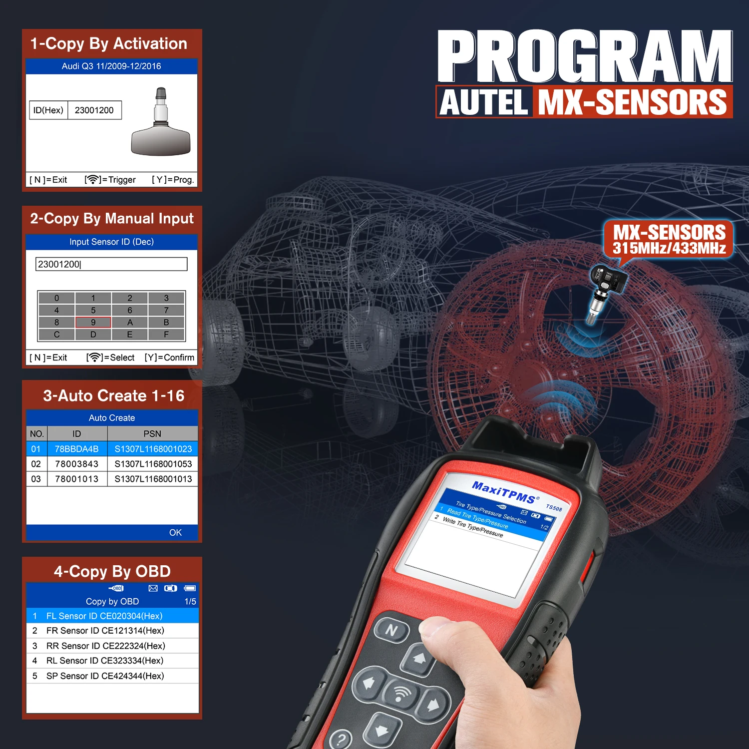 Autel MaxiTPMS TS508 инструмент для переобучения TPMS 2021 новейшая программа