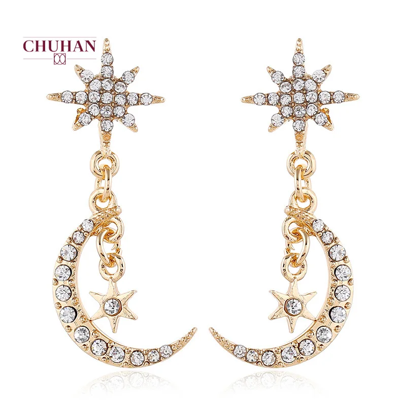 CHUHAN ручной работы в стиле бохо серьги для женщин модные длинные виде Луны с