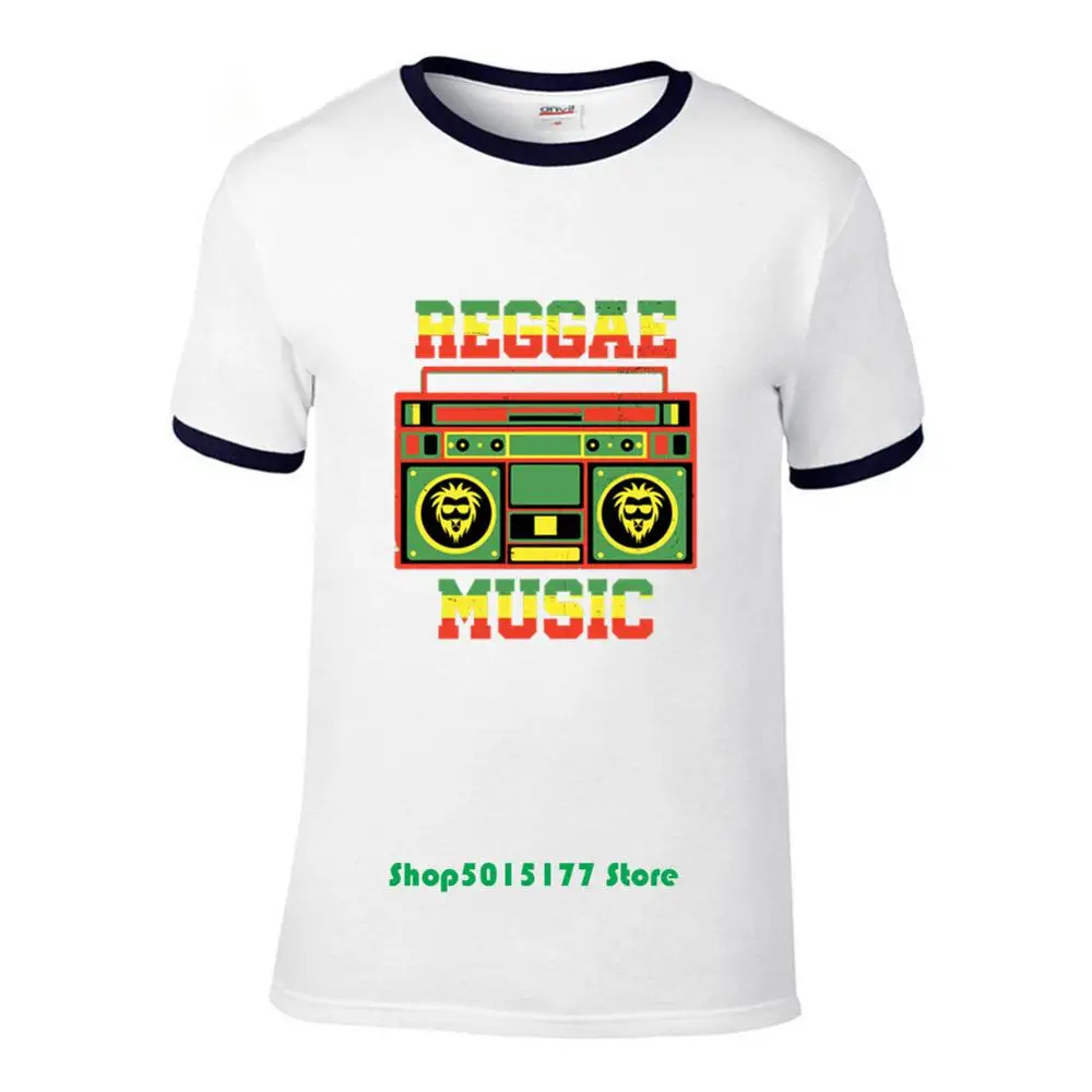 100% хлопковая Мужская футболка регги культура Регги Музыка раста Бумбокс красный