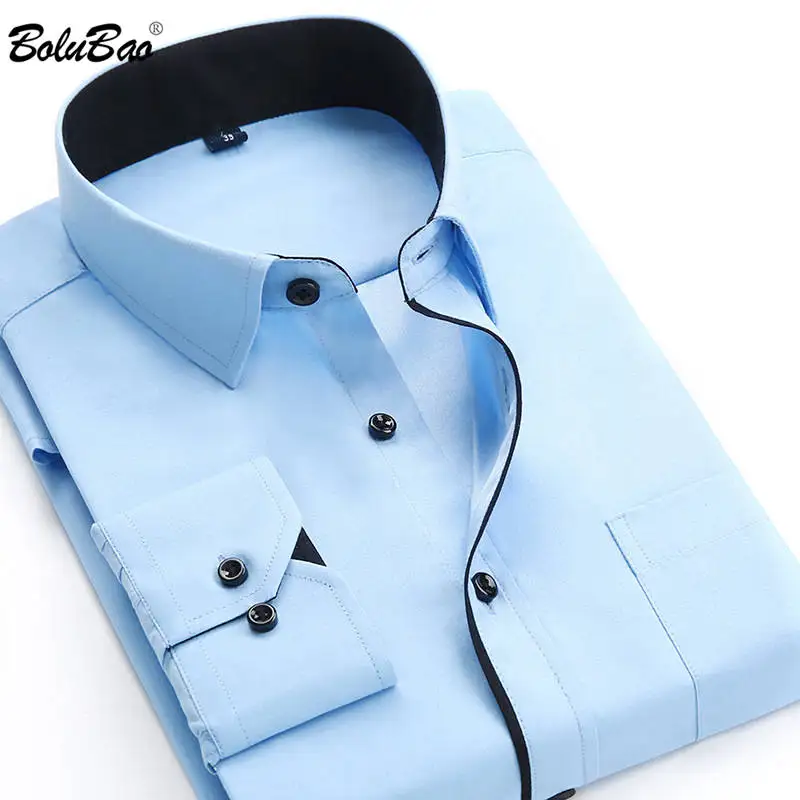 BOLUBAO Брендовые мужские рубашки в полоску Осенние 2020 модные дикие деловые