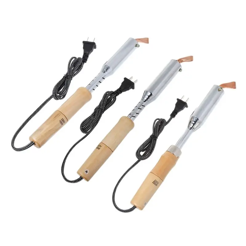 

High Power Electric Soldering Iron With Wooden Handle Chisel Tip 220V 50Hz W-store D24_D