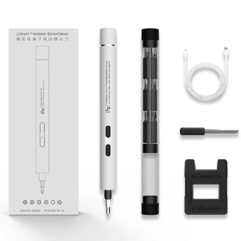 ifu electric screwdriver with bits mini precision charging screwdriver for mobile phone laptop 2d cordless screwdriver 1 set free global shipping