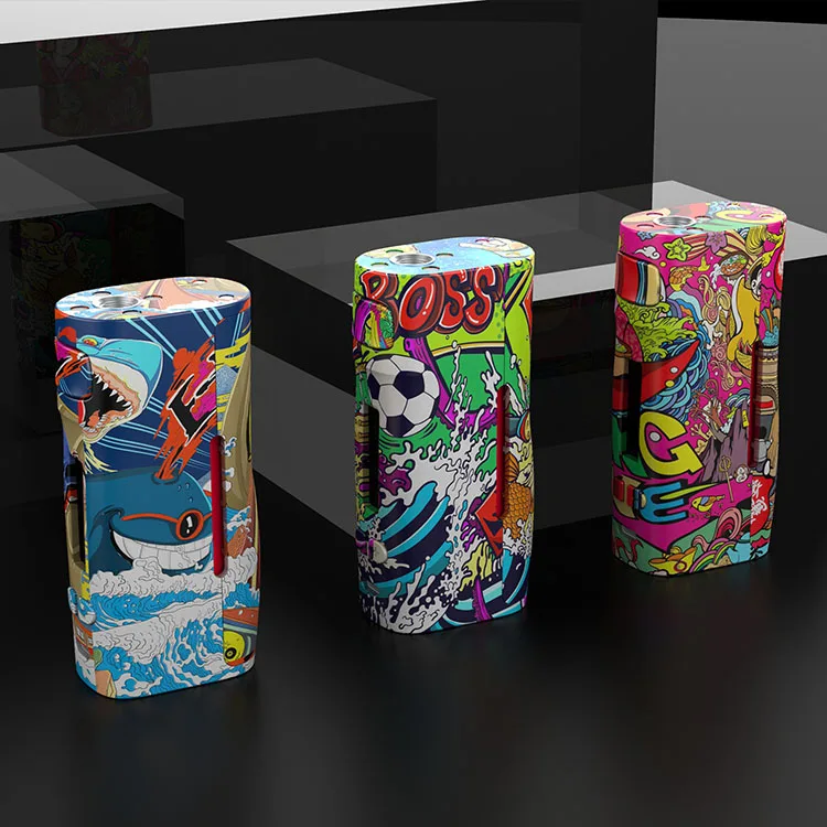 Граффити Шаблон Vape коробка мод сплав пластик Материал 80 Вт TC обход один 18650