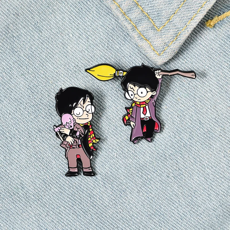 

Kid Birthday Gifts Harry Skull Maidfish Enamel Pins Movie Jewelry For Fans