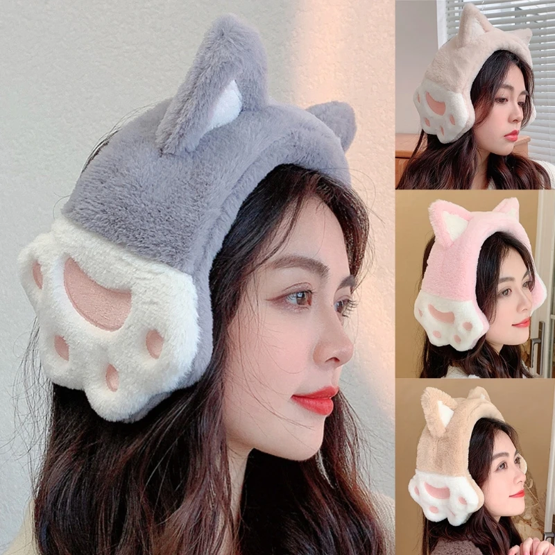 

Winter Earmuffs For Girls Cat Claw Women Girls Winter Fashion Faux Fur EarMuffs Ear Warmers Winter Earmuffs For Kids
