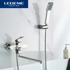LEDEME Смеситель для ванны, нержавеющая сталь(SUS304), однорычажный, с длинным поворотным изливом, дивертор в корпусе, L72233