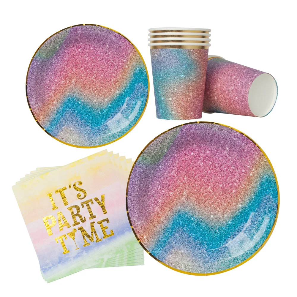 Набор одноразовой столовой посуды с изображением звездного неба | Дом и сад