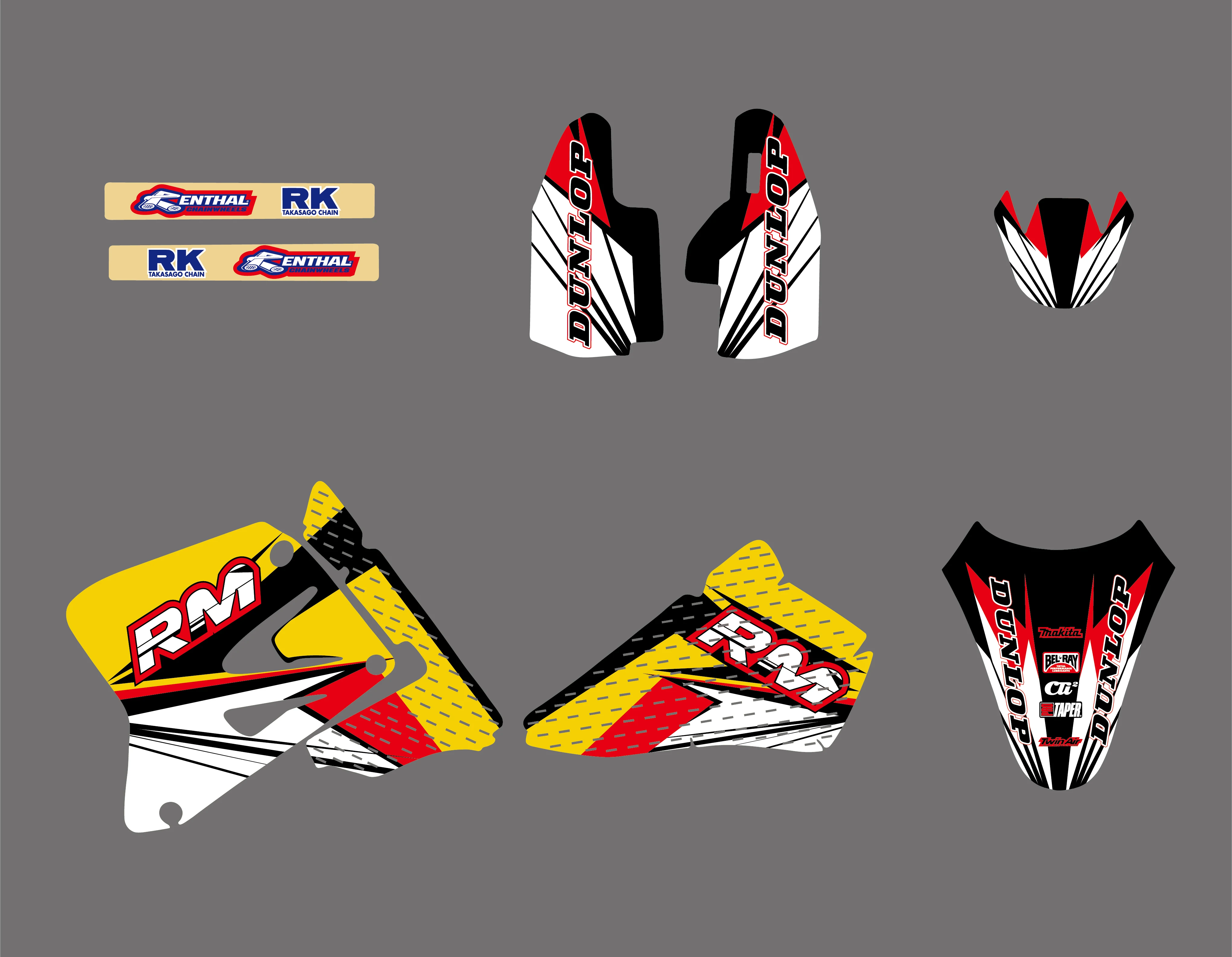 Графические и Фоновые наклейки наборы для Suzuki RM85 RM 85 2002 2003 2004 2005 2006 07 08 09 10 11 2012|sticker