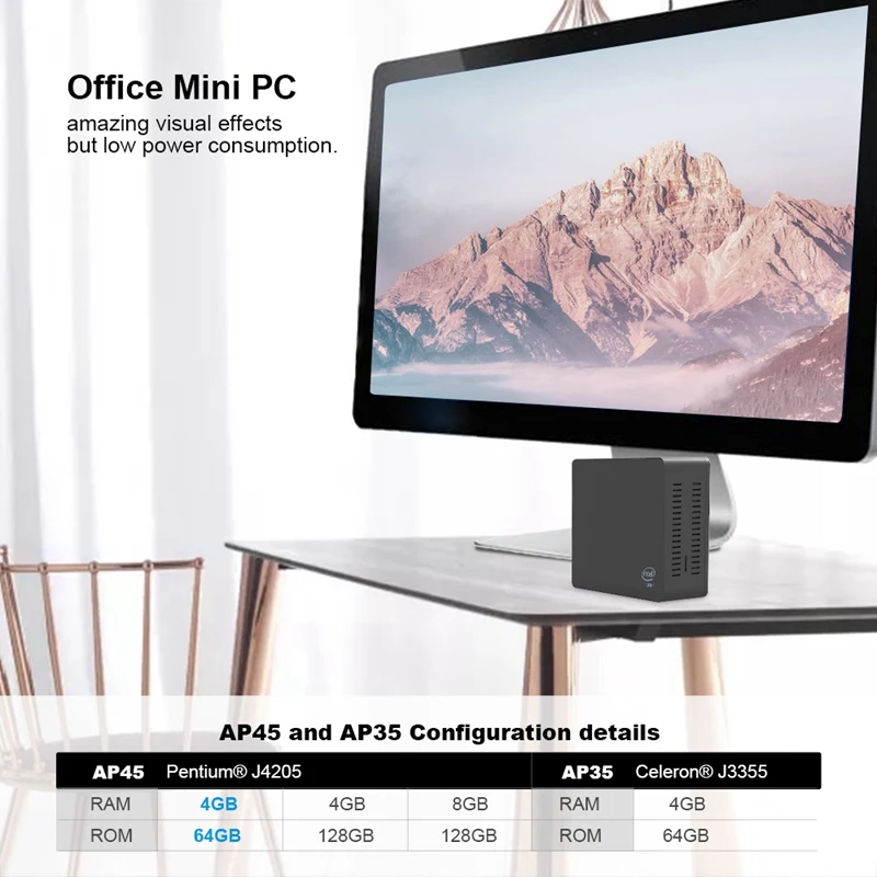 Ap45 Win10 Мини ПК Intel Pentium J4205 до 2 6 ГГц Ram Ssd Windows 10 Dual Hdmi 4Xusb3. 0 Gigabit Lan 4K Htpc Nuc|Мини ПК| |